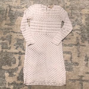 Michael Kors White eyelet dress with nude slip